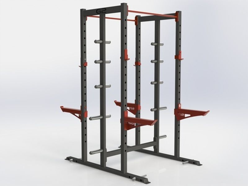 GYM2000 Dobbel Half Rack m/vekthorn