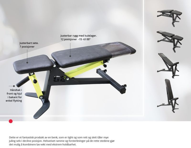 GYM2000 Regulerbar benk