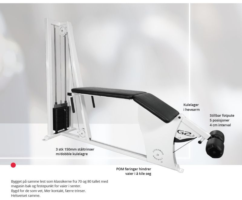 GYM2000 Liggende Lårcurl, rett 80Kg